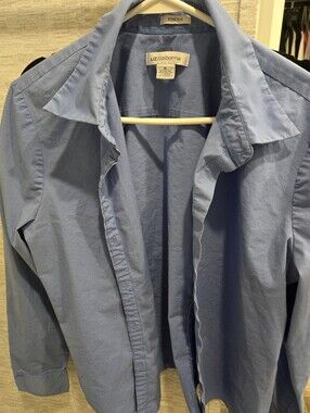 Liz Claiborne Sky Blue Collared Button-Front Shirt